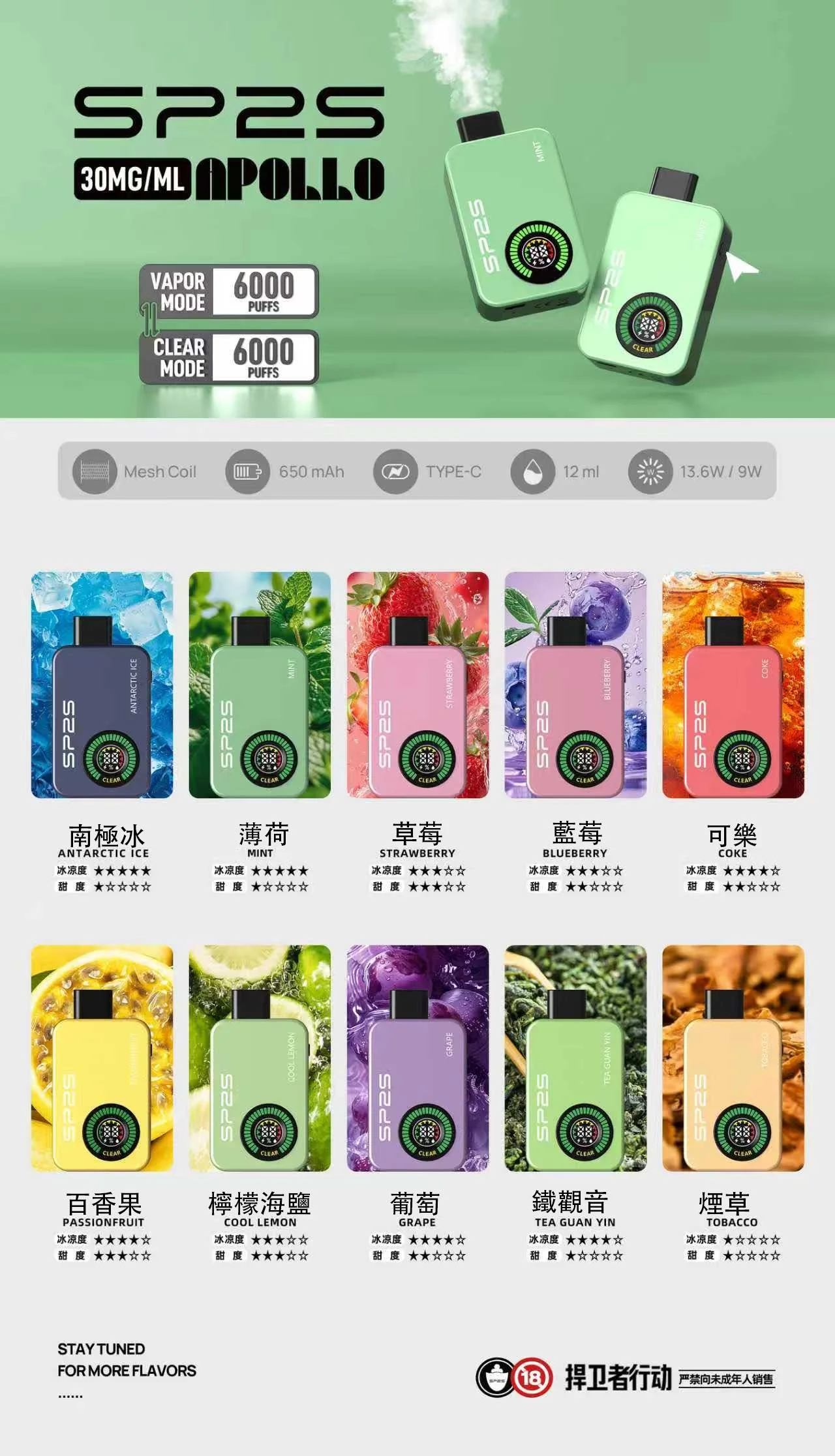 SP2S拋棄式電子煙思博瑞一次性12000口